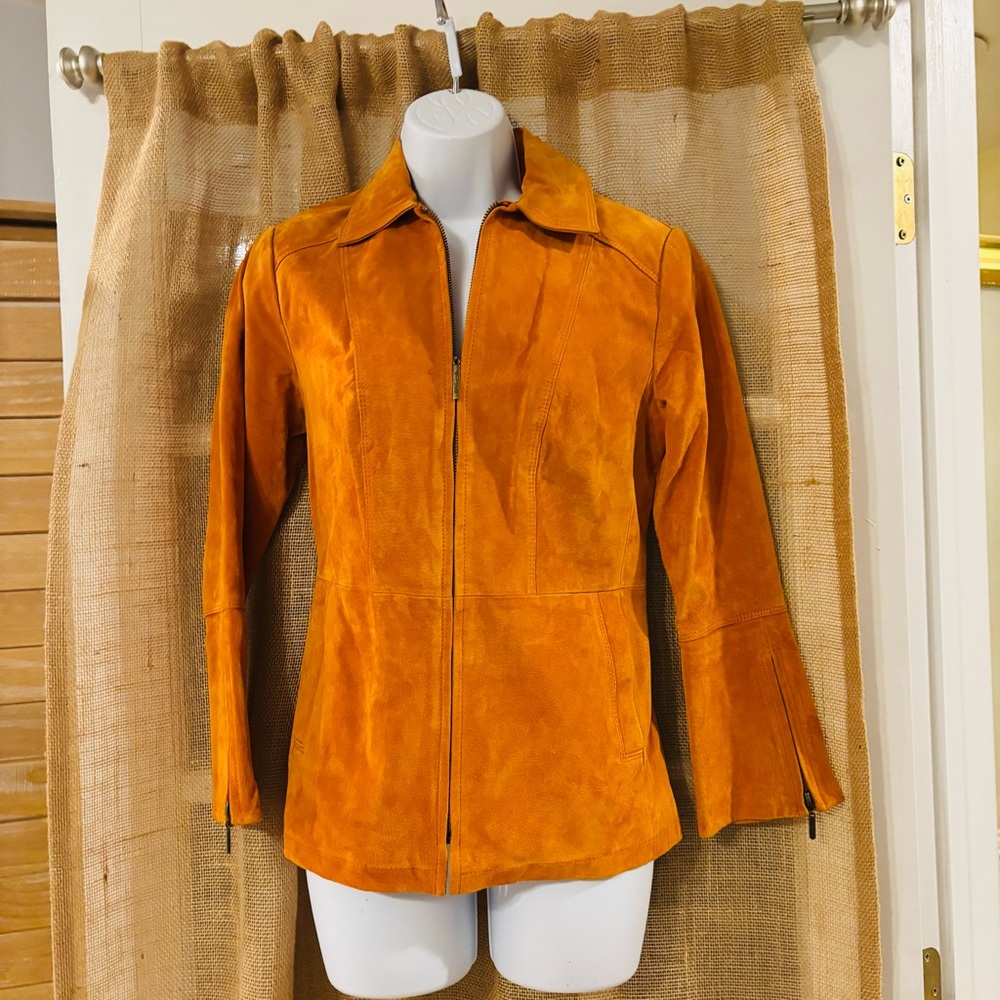 Women's Terry Lewis Orange Suede Jacket